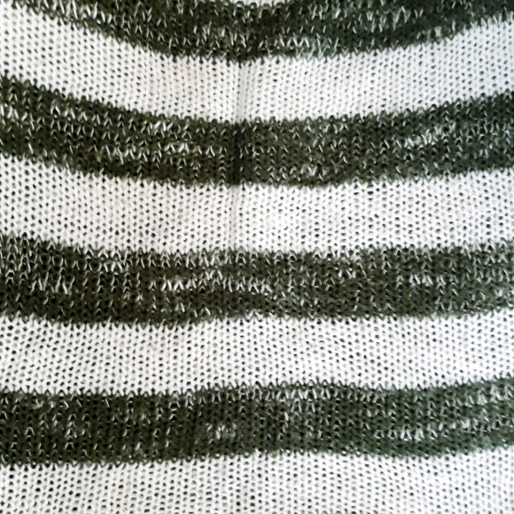 Wet Seal Green Stripe Cropped High Low Sweater Size Large - Picture 4 of 7